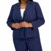 Kasper Plus Size Pinstriped Notched-Collar Single-Button Blazer -Sam Edelman Shop 22803933 fpx