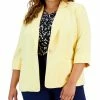Kasper Plus Size 3/4-Sleeve Single-Button Blazer -Sam Edelman Shop 22803955 fpx