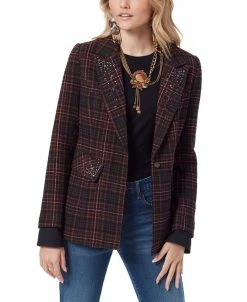 Sam Edelman Women's Margot Embellished Plaid Blazer