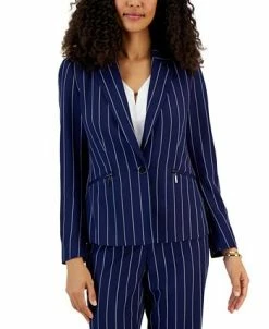 Kasper Women's Pinstriped Zip-Pocket Blazer -Sam Edelman Shop 22813205 fpx