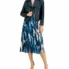 Anne Klein Women's Turtleneck Sweater, Satin Print Skirt And Faux-Leather Moto Jacket