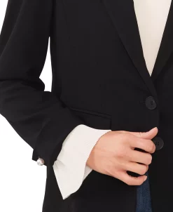 CeCe Women's Notched Collar Contrast Ruffled-Cuff Blazer -Sam Edelman Shop 22836981 fpx