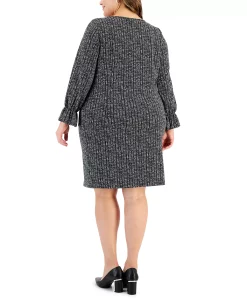 Kasper Plus Size Printed Bateau-Neck Blouse & Pull-On Pencil Skirt -Sam Edelman Shop 22850835 fpx