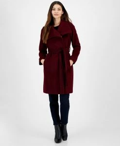 Michael Kors Women's Asymmetric Belted Wrap Coat, Created For Macy's