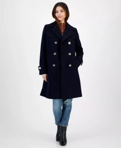 Michael Kors Women's Double-Breasted Peacoat Coat, Created For Macy's -Sam Edelman Shop 22865801 fpx