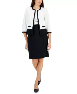 Kasper Women's Colorblocked Open-Front 3/4-Sleeve Blazer -Sam Edelman Shop 22905837 fpx