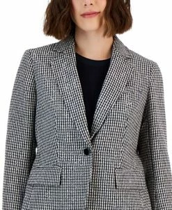 Anne Klein Women's Metallic Tweed One-Button Jacket -Sam Edelman Shop 22908880 fpx