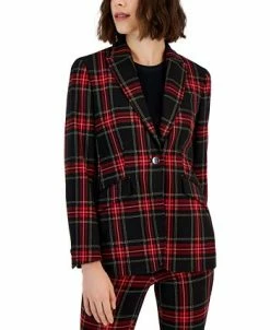 Anne Klein Women's Plaid One-Button Jacket -Sam Edelman Shop 22908883 fpx