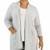 ID Ideology Plus Size Open-Front Shawl-Lapel Cardigan, Created For Macy's -Sam Edelman Shop 22935959 fpx