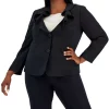 Kasper Plus Size Ruffled Collar Two-Button Blazer -Sam Edelman Shop 22936806 fpx