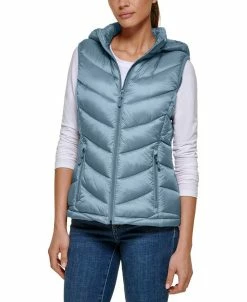 Charter Club Women's Packable Hooded Puffer Vest, Created For Macy's