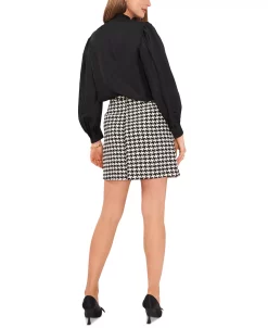 Vince Camuto Women's Faux-Button Houndstooth Mini Skirt -Sam Edelman Shop 22947756 fpx
