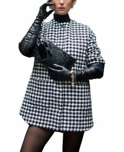 Anne Klein Women's Houndstooth Quilted Snap-Front Jacket -Sam Edelman Shop 22977895 fpx