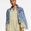 INC International Concepts Women's Cropped Denim Jacket, Created For Macy's -Sam Edelman Shop 22980271 fpx