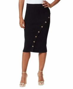 Sam Edelman Women's Ribbed Rosalie Button-Front Skirt