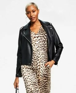 INC International Concepts Women's Faux-Leather Jacket, Created For Macy's -Sam Edelman Shop 22982037 fpx