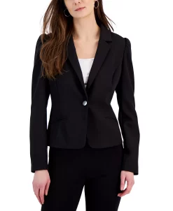 INC International Concepts Women's Puff-Shoulder One-Button Blazer, Created For Macy's -Sam Edelman Shop 22982067 fpx