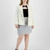Bar III Plus Size Faux Double Breasted Blazer, Twist-Neck Sweater & Tweed Skirt, Created For Macy's -Sam Edelman Shop 23021798 fpx