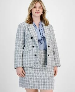 Bar III Plus Size Faux Double Breasted Blazer, Created For Macy's