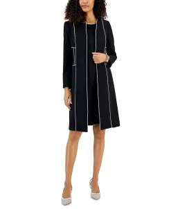 Kasper Women's Long Sleeve Seamed Topper Jacket -Sam Edelman Shop 23022970 fpx