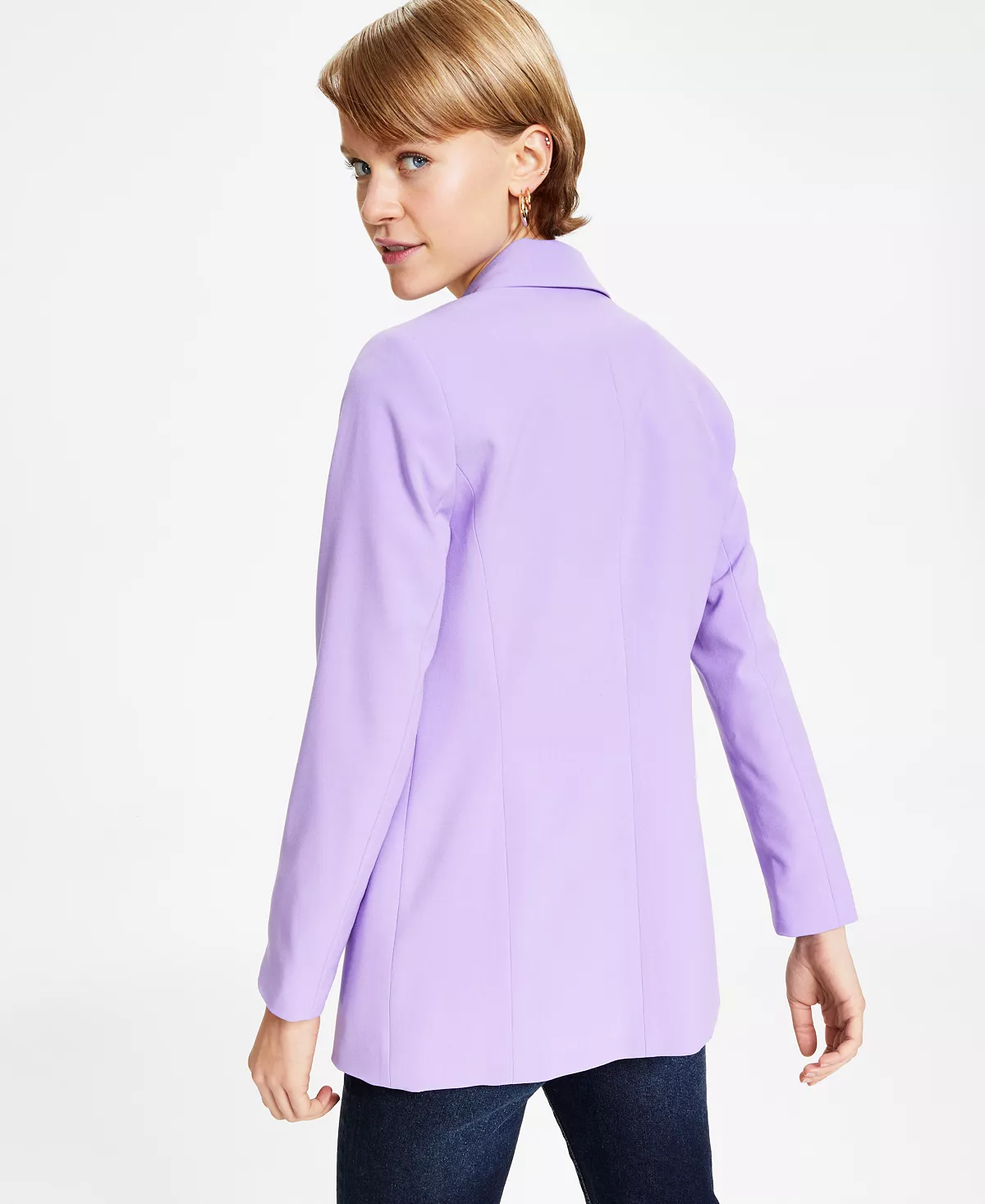 Bar III Women's Bi-Stretch Faux-Double-Breasted Jacket, Created For Macy's 11 Bar III Women's Bi-Stretch Faux-Double-Breasted Jacket, Created For Macy's - Image 9