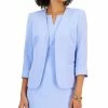 Kasper Women's Stretch Crepe Open-Front Roll-Sleeve Jacket