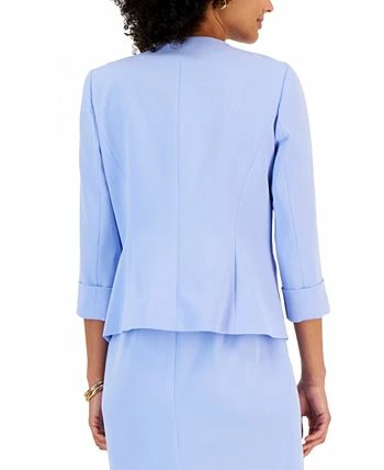 Kasper Women's Stretch Crepe Open-Front Roll-Sleeve Jacket 4 Kasper Women's Stretch Crepe Open-Front Roll-Sleeve Jacket - Image 2