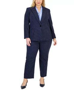 Kasper Plus Size Stretch Jacquard Dot-Print Blazer -Sam Edelman Shop 23045979 fpx