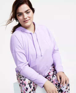 ID Ideology Plus Size Techy Drawstring-Hood Hoodie -Sam Edelman Shop 23100399 fpx