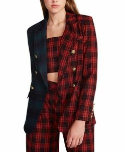 Steve Madden Ulti-Plaid Simone Button Front Blazer -Sam Edelman Shop 23137040 fpx