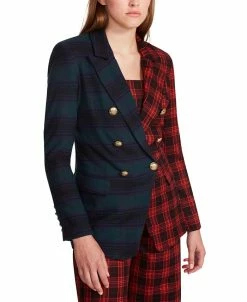 Steve Madden Ulti-Plaid Simone Button Front Blazer