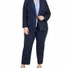 Kasper Plus Size Jacquard Blazer, Bow Top & Elastic Pants -Sam Edelman Shop 23150671 fpx