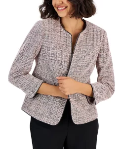 Anne Klein Women's Stretch Jacquard Tweed Cardigan Jacket -Sam Edelman Shop 23151154 fpx