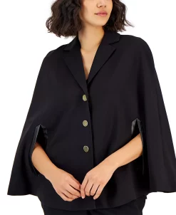 Anne Klein Women's Notch-Collar Cape-Sleeve Jacket -Sam Edelman Shop 23151159 fpx