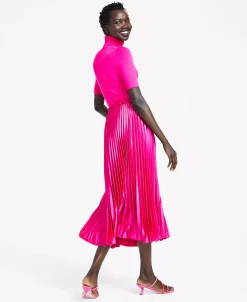 Anne Klein Women's Pleated Pull-On Midi Skirt -Sam Edelman Shop 23151444 fpx