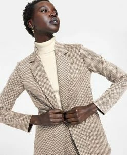 Anne Klein Women's Chevron Open-Front Blazer -Sam Edelman Shop 23151491 fpx