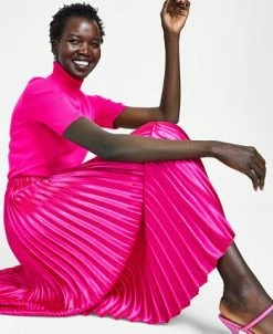 Anne Klein Women's Pleated Pull-On Midi Skirt -Sam Edelman Shop 23151497 fpx