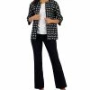 Anne Klein Women's Jacquard Topper, Cowlneck Blouse & Denim Flare-Leg Pants -Sam Edelman Shop 23206599 fpx