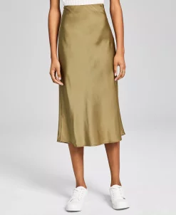 And Now This Women's Midi Satin Slip Skirt -Sam Edelman Shop 23272232 fpx