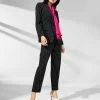 Anne Klein Women's Pinstripe Notched-Collar Blazer, Tie-Neck Blouse & Pinstripe Pants -Sam Edelman Shop 23275145 fpx