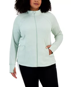 ID Ideology Women's Plus Essentials Performance Zip Jacket, Created For Macy's -Sam Edelman Shop 23275672 fpx