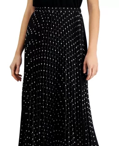 Anne Klein Dot-Print Chiffon Pull-On Pleated Skirt -Sam Edelman Shop 23303791 fpx
