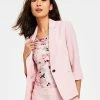 Kasper Women's Single-Button Notched Collar Rolled Sleeve Blazer -Sam Edelman Shop 23314113 fpx
