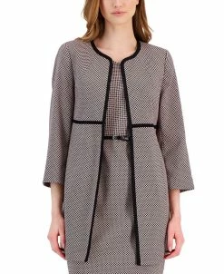 Kasper Women's Link-Print Jacquard Topper Jacket