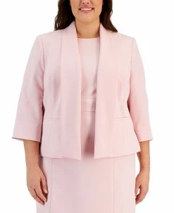 Kasper Plus Size Stretch Crepe Open-Front Jacket