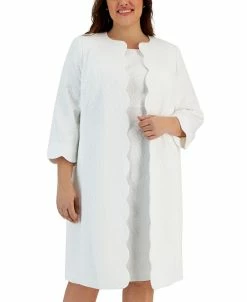 Kasper Plus Size Scallop-Trimmed Topper Jacket