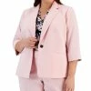 Kasper Plus Size 3/4-Sleeve Single-Button Blazer -Sam Edelman Shop 23315015 fpx