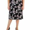 Kasper Plus Size Floral Pull-On Waistband Midi Skirt -Sam Edelman Shop 23315029 fpx