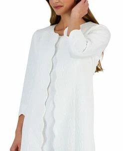 Kasper Women's Collarless Scallop-Trim Open-Front Jacket Topper -Sam Edelman Shop 23315467 fpx