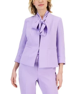 Kasper Women's Crepe Kiss-Front Blazer